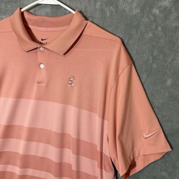 Nike Golf Tour Performance Dri-Fit Polo Shirt L Peach Mickey Mouse Disney READ - Picture 1 of 12